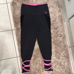 Pink dark gray Black and Pink Leggings